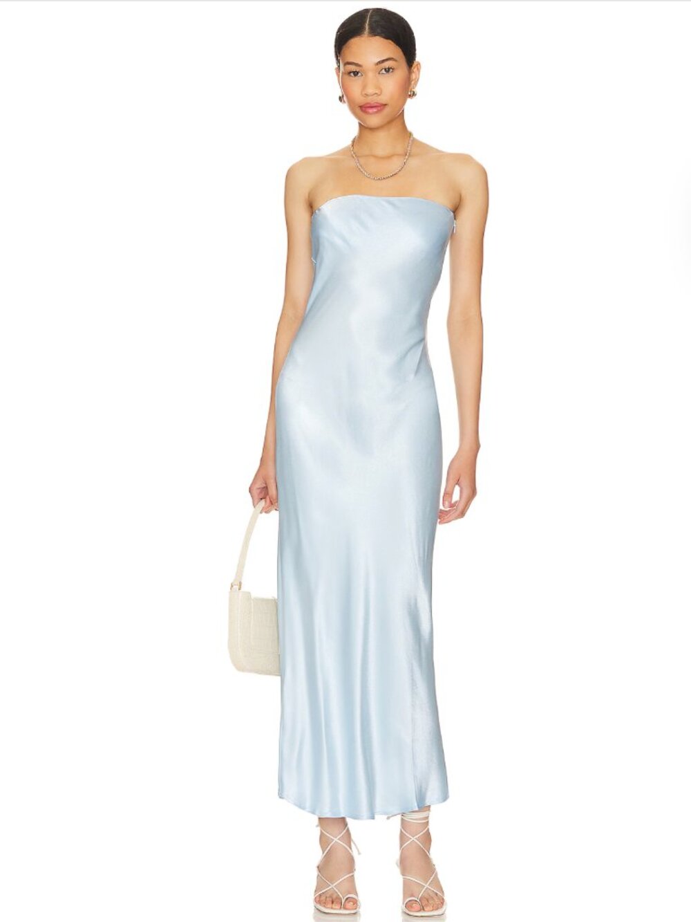 Sndys X Revolve Angel Strapless Midi Dress Light Blue Size 4